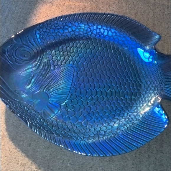 Kitchen Vintage Uttermost Kotobuki Ceramic Ocean Azure Blue Fish